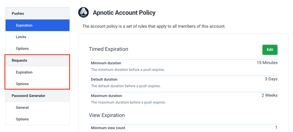 New Policy & Settings page