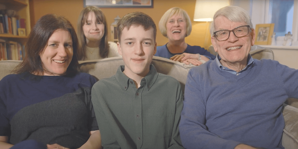 A lovely picture of my family on the sofa.