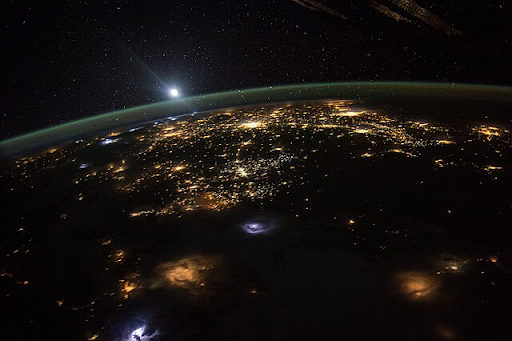 Earth at night from space