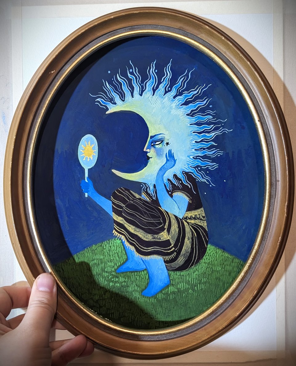 Painting of a moon being