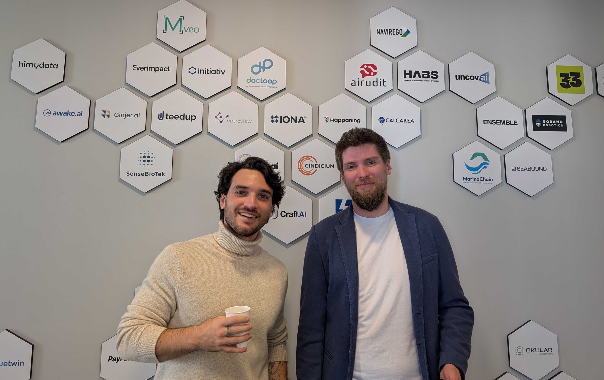 Etienne and Jonny at Zebox, CMA CGM's startup accelerator