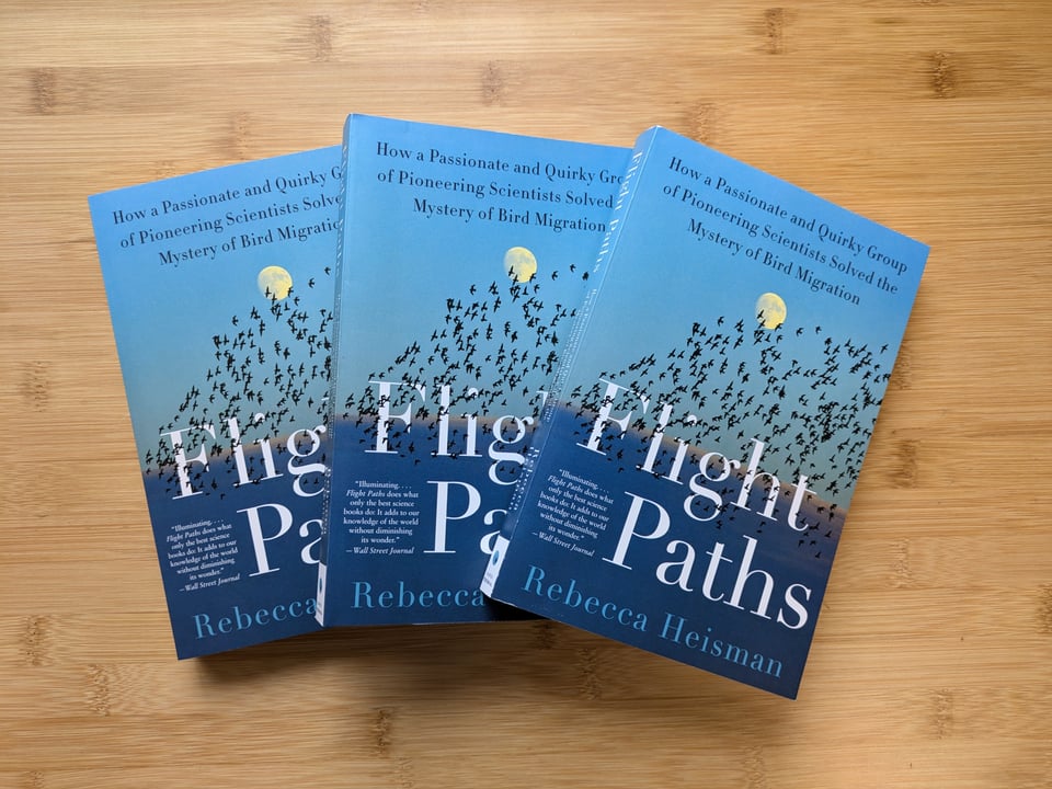three copies of the same paperback book, arrayed on a wooden tabletop