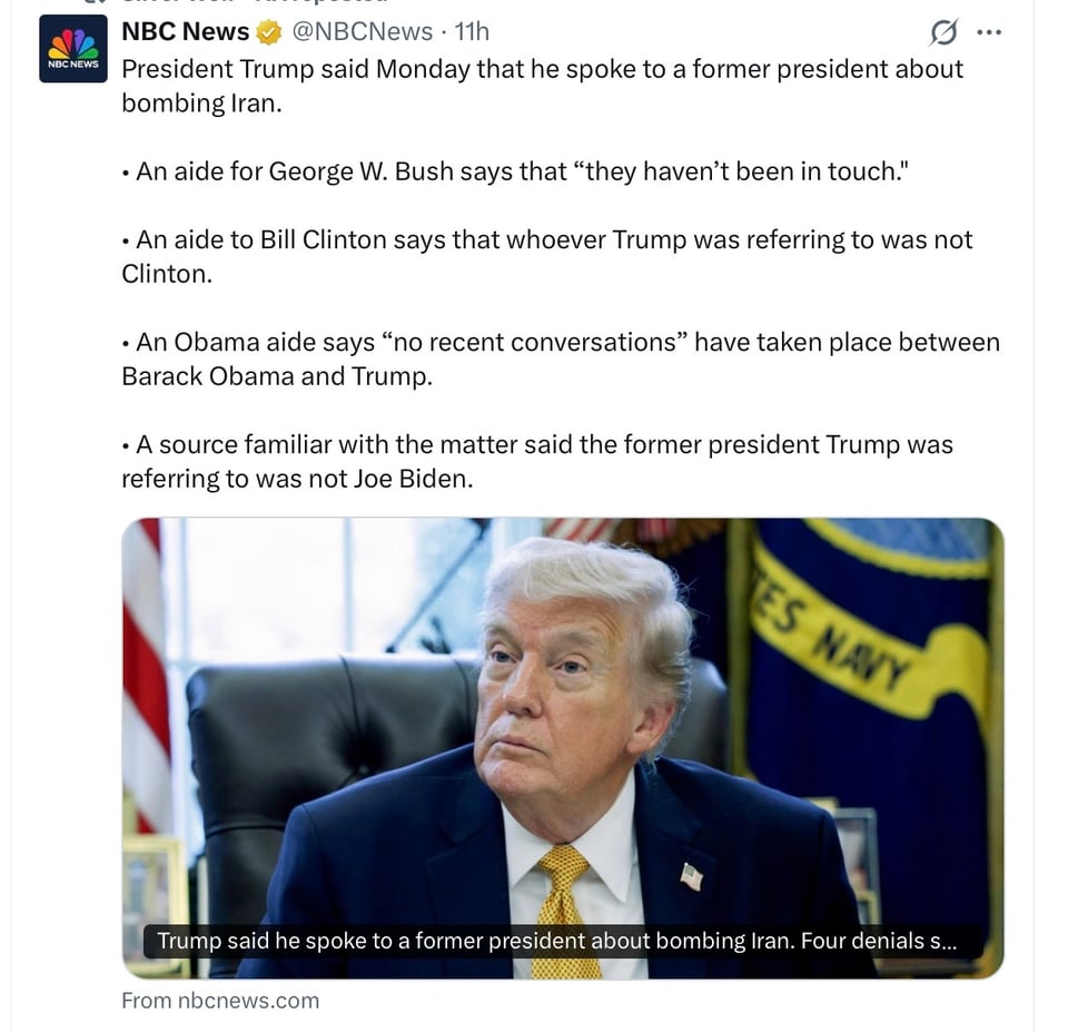 no President spoke to Trump