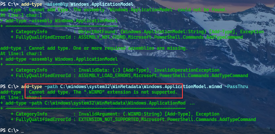 Fail to add .winmd assembly