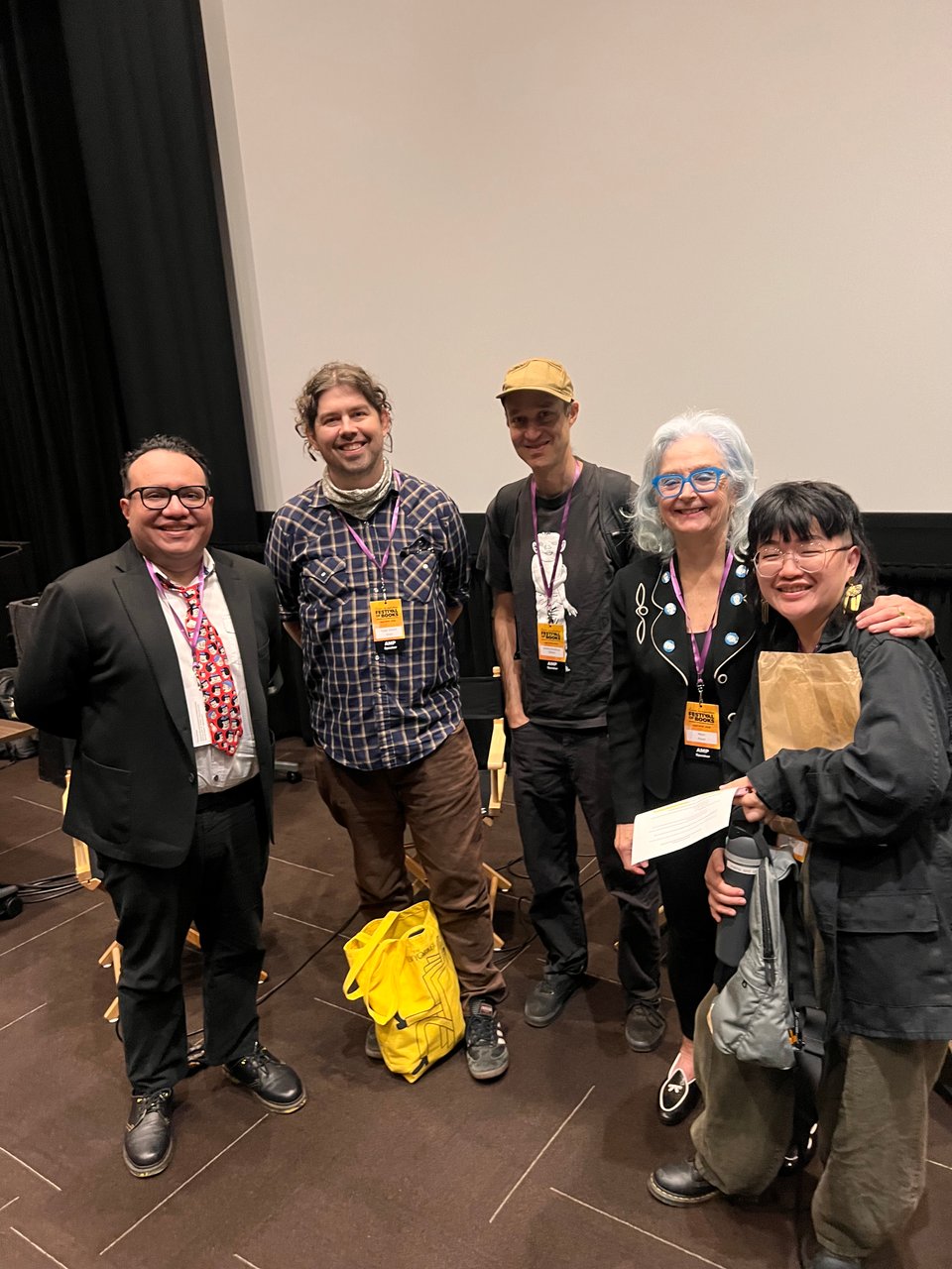Henry Barajas, Eagle Valiant Brosi, Anders Nilsen, Mimi Pond, Angie Wang at the LA Times Festival of Books auditorium.