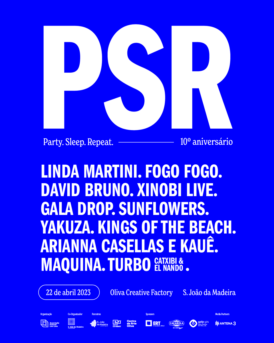 Cartaz Party Sleep Repeat 2023