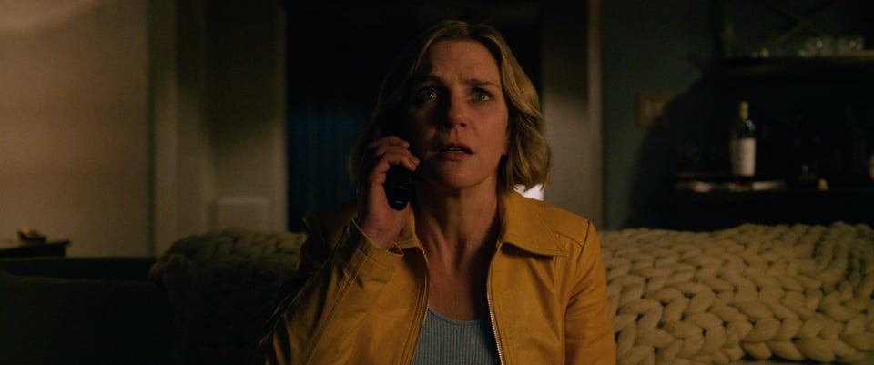Rhea Seehorn as Carol Sturka in Pluribus, looking horrified.