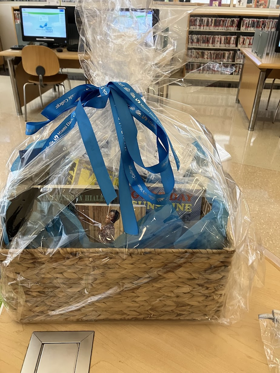 Gift basket won from local library