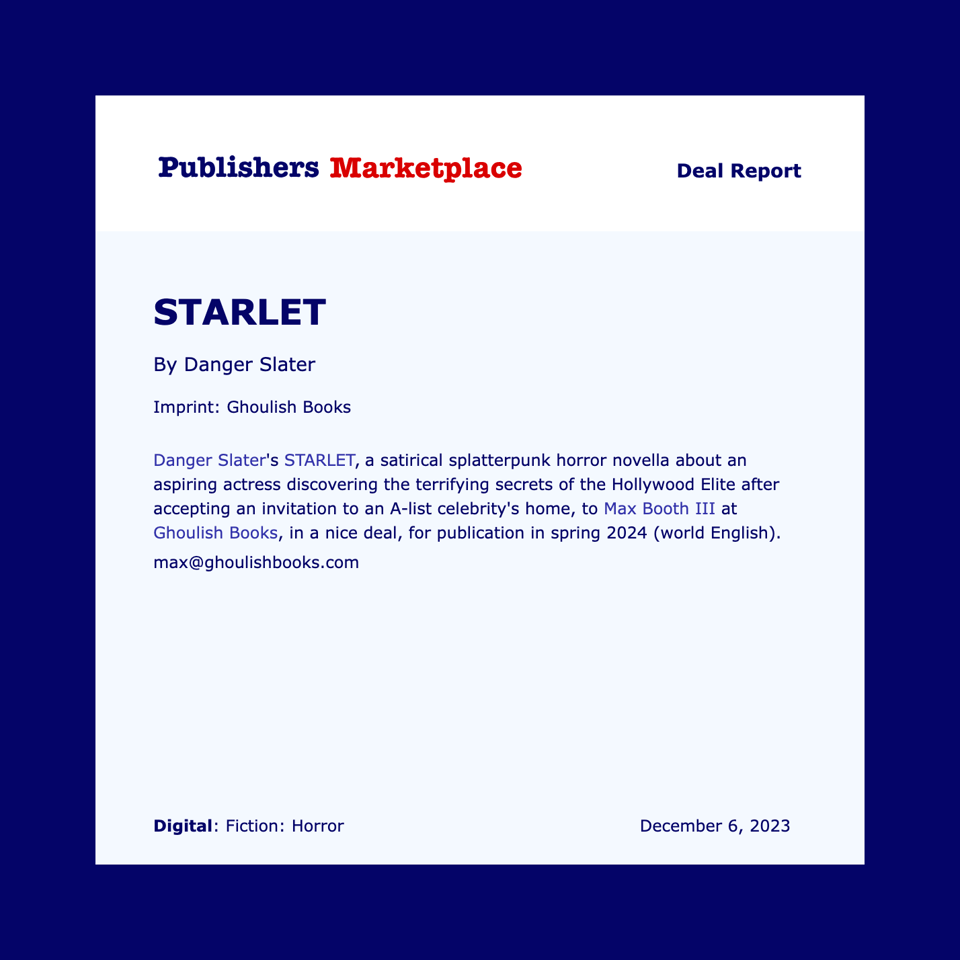 publishers marketplace announcement