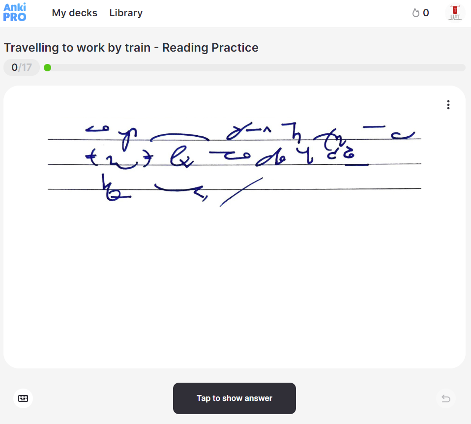 Travelling to work by train - Teeline shorthand