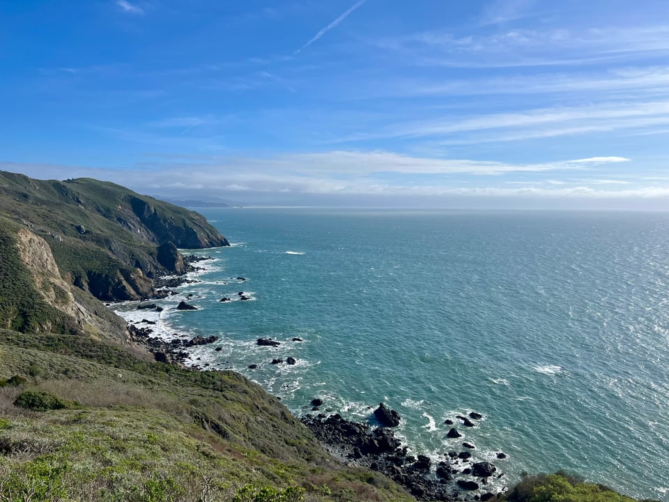 Photo of the coastline in the Marin headlands