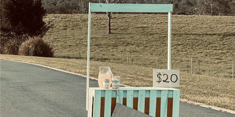 An abandoned lemonade stand.