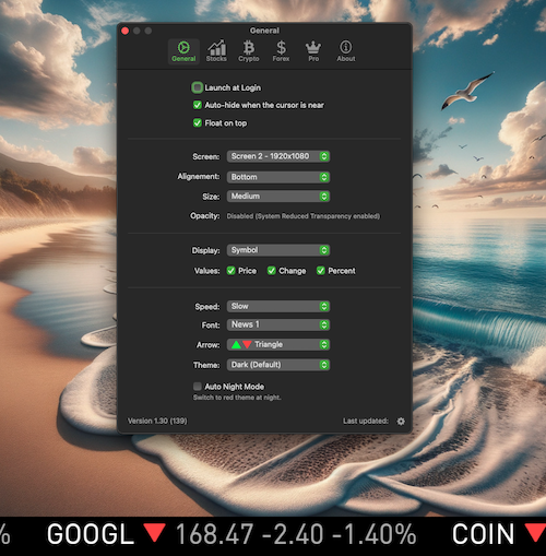 TickerBar Mac