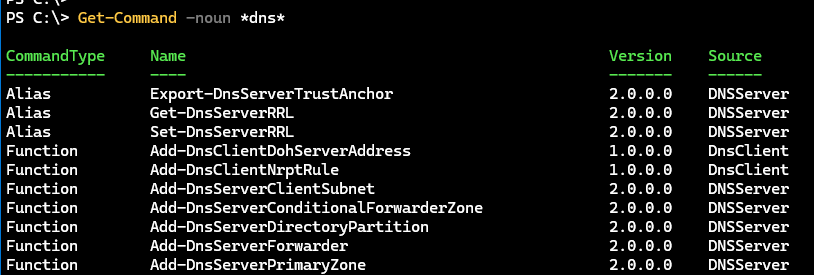 Discover DNS commands