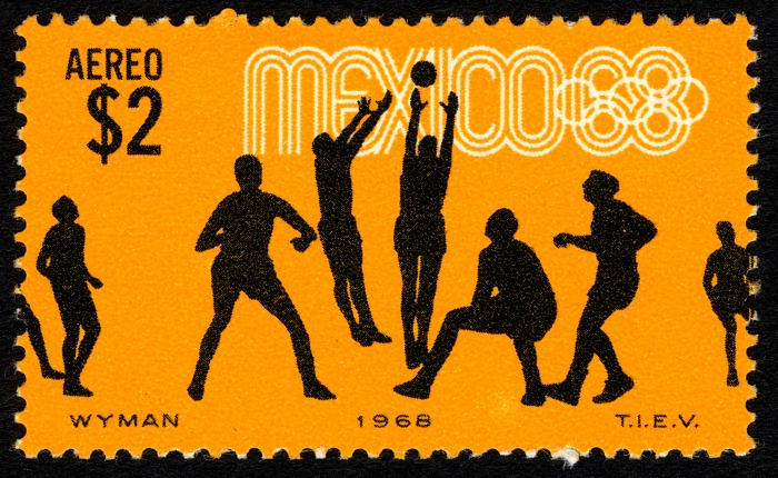 Mexico 68 Olympics postage stamp.