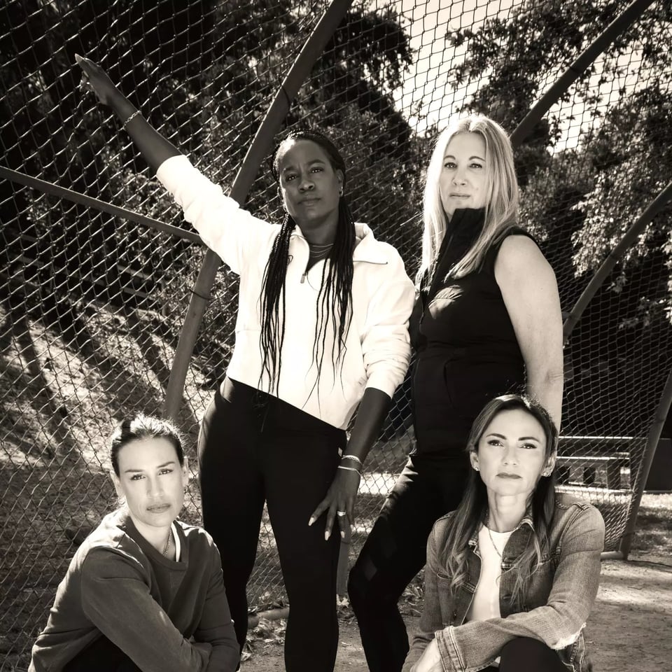 Samira Poulos, clockwise top left, Jeannie Wilkinson, Marissa Pianko and Nicole Landset Blank teamed up to solve a cold case murder, and Chuck Hogan turned their story into a book. (Kwaku Alston, Los Angeles Times)
