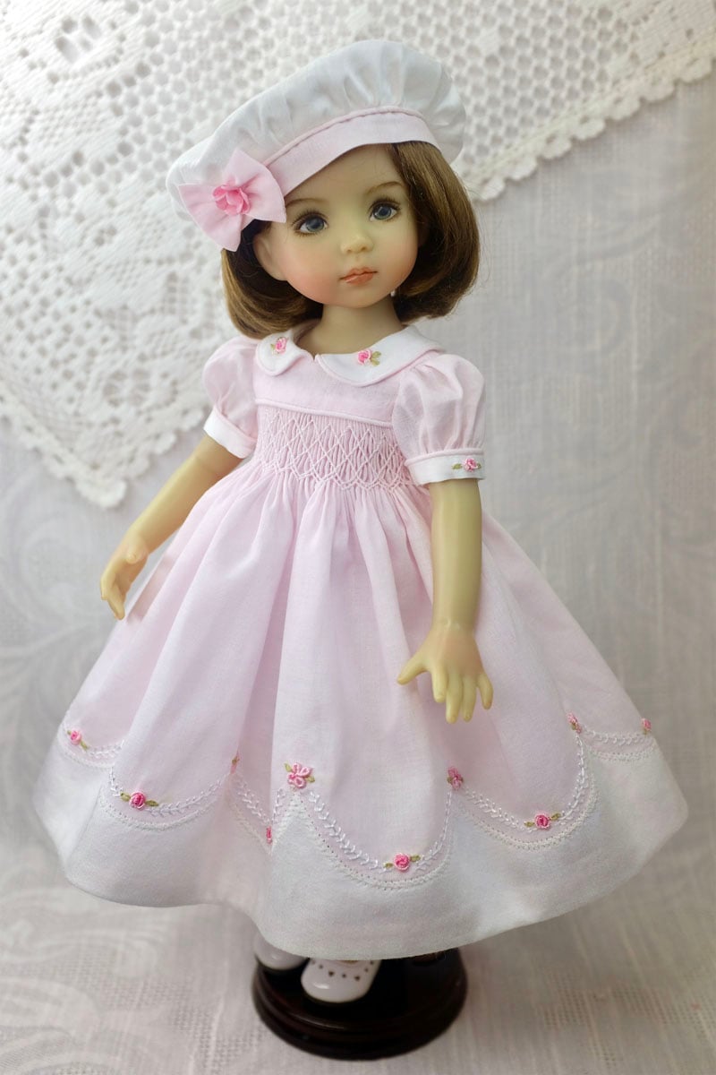 Doll dress with Madeira Appliqué hem