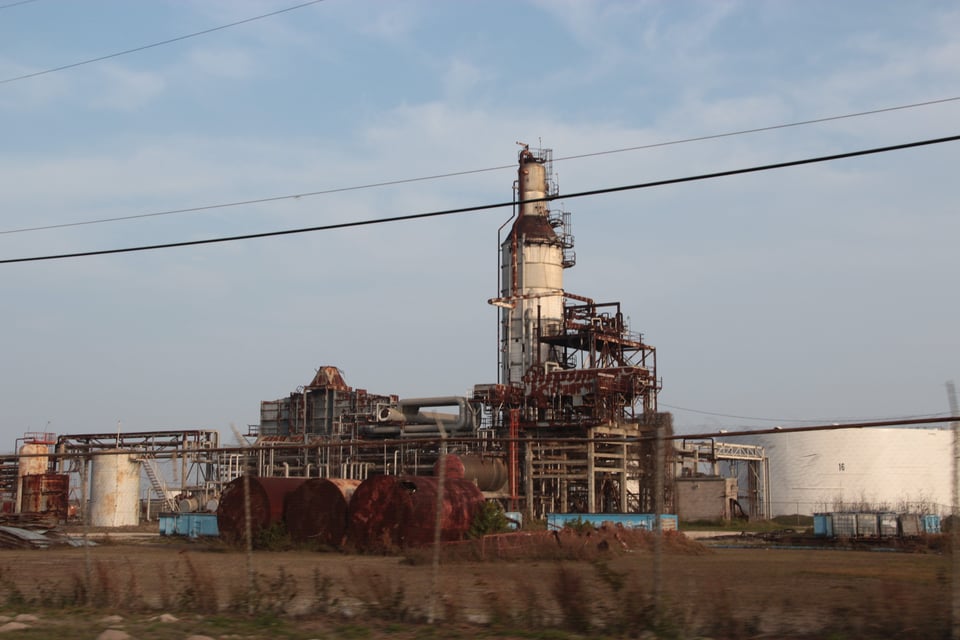An abandoned refinery