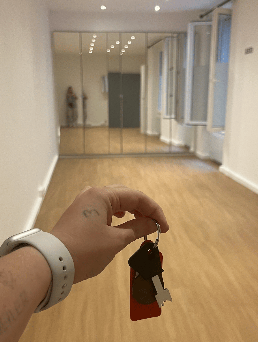 Showing off keys from my new flat