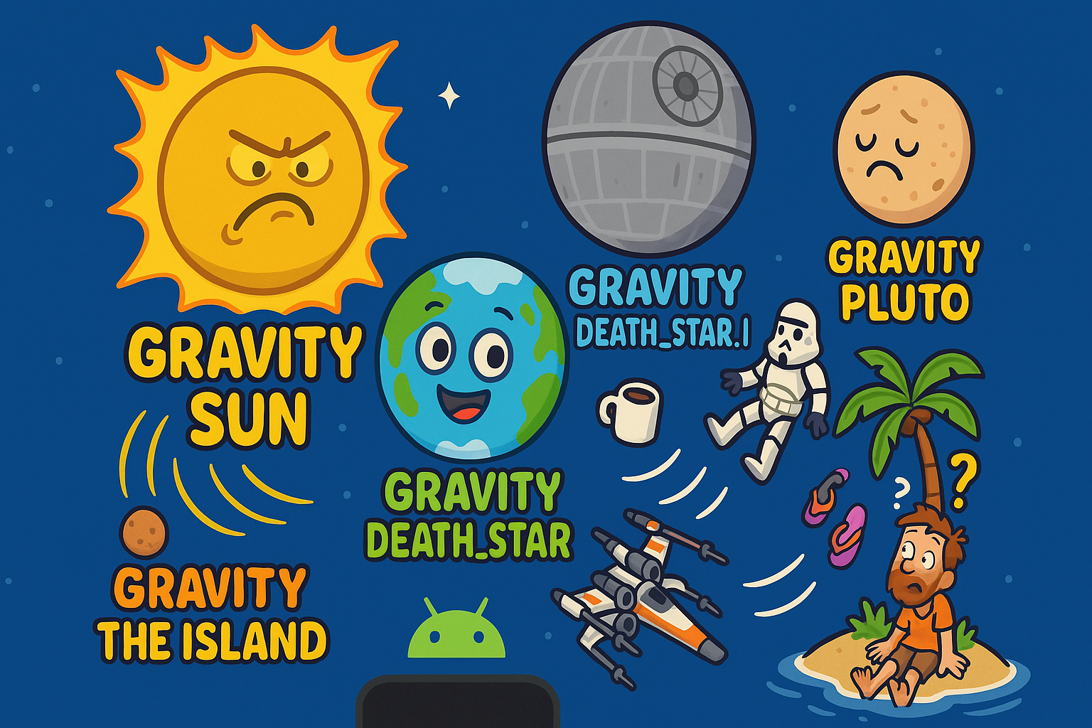 👨‍💻👩‍💻🤣 → 🧪📱🔧 → 🌞🌍🌴💀 SensorManager.GRAVITY_DEATH_STAR_I [Undisruptable Technology - Ausgabe #284]