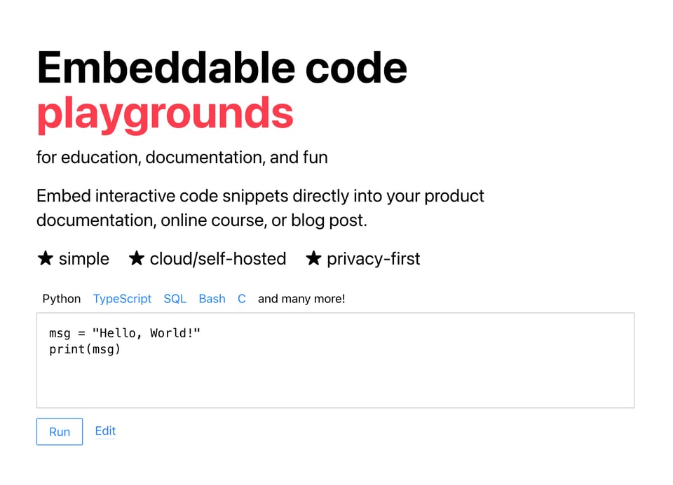 Code playgrounds • Buttondown