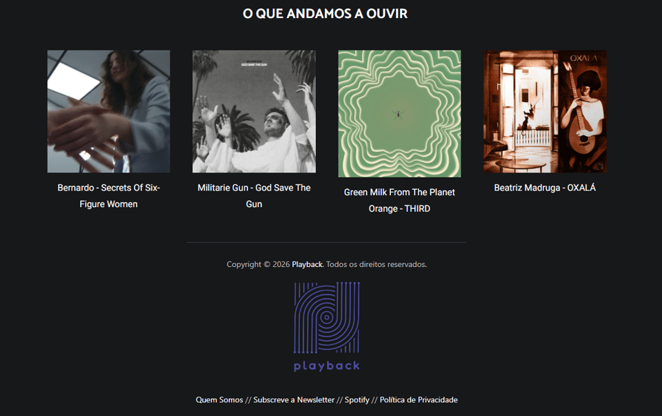Recomendações Playback #60