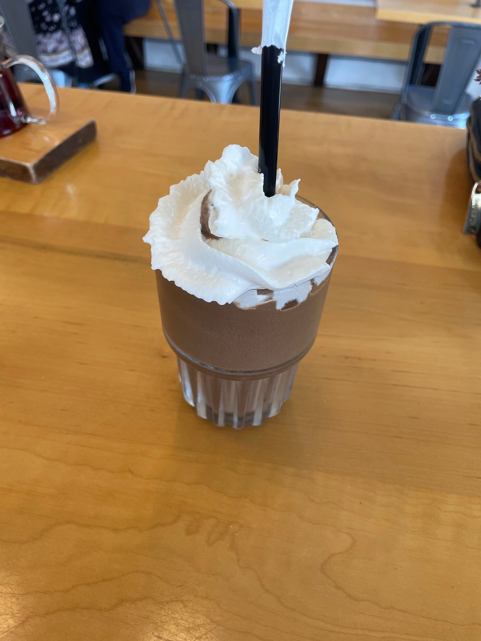 Tasty frozen mocha with whipped cream