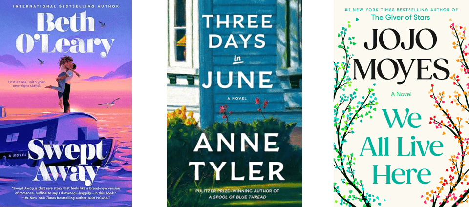 book cover images for the three books described below