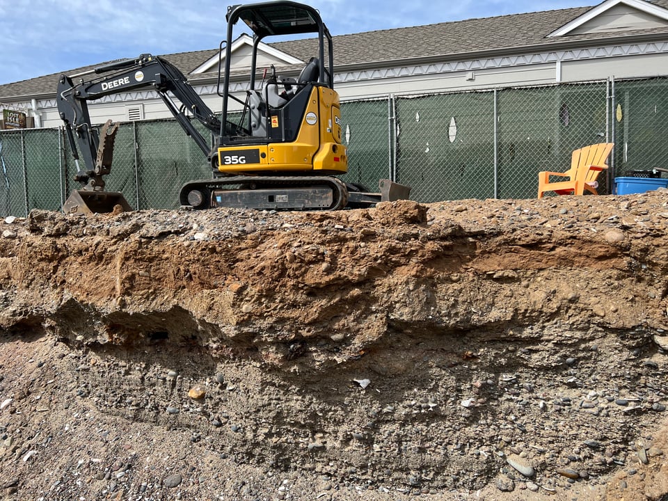 Soil profile at a construction site in Morro Bay, CA. This site now hosts a new building and pocket park with kids play structures.
