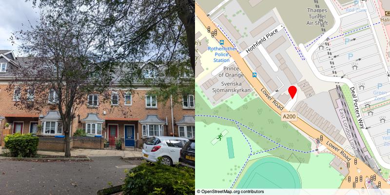 A picture and map of the mews