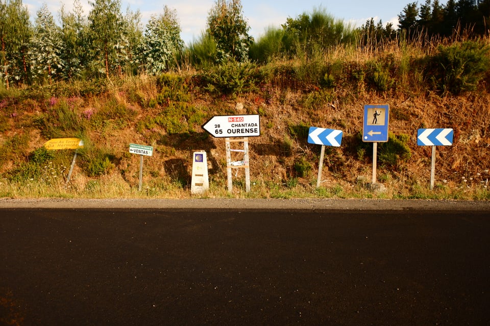 Signposts along the Camino route