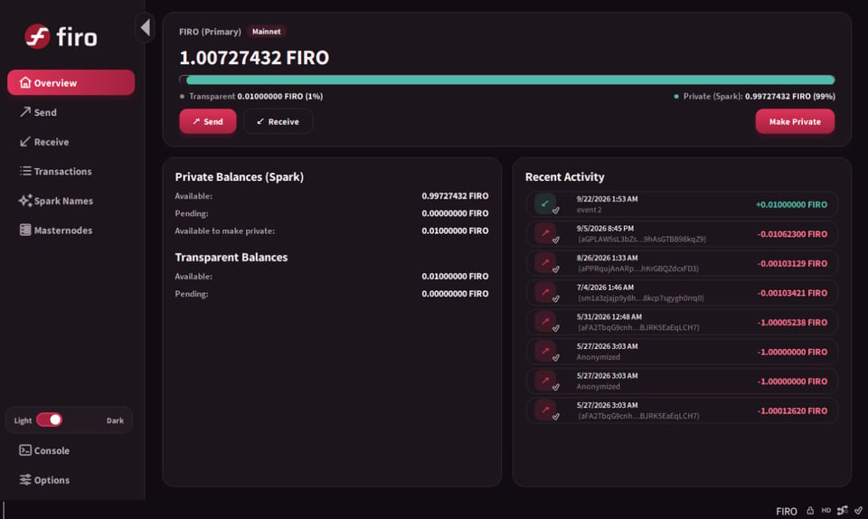 New Firo reference Dark mode