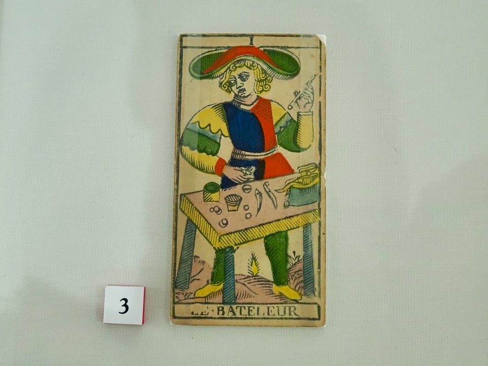 Le Bateleur card from an old Tarot deck