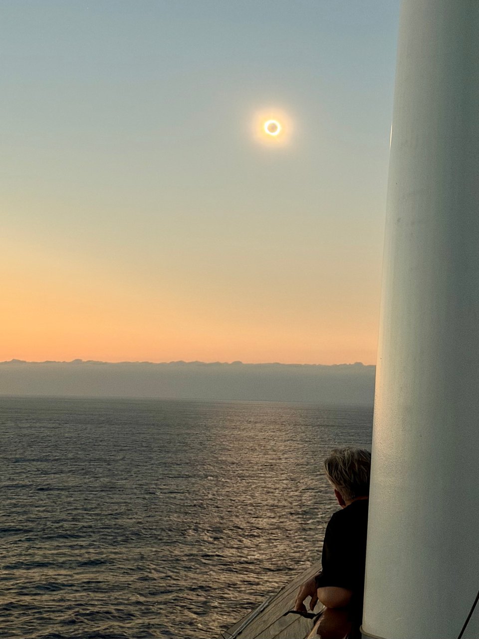 Total solar eclipse while at sea