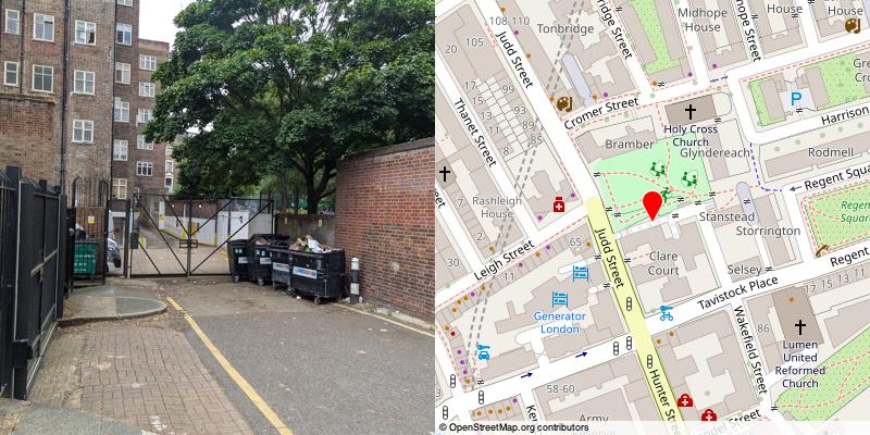 A picture and map of the mews