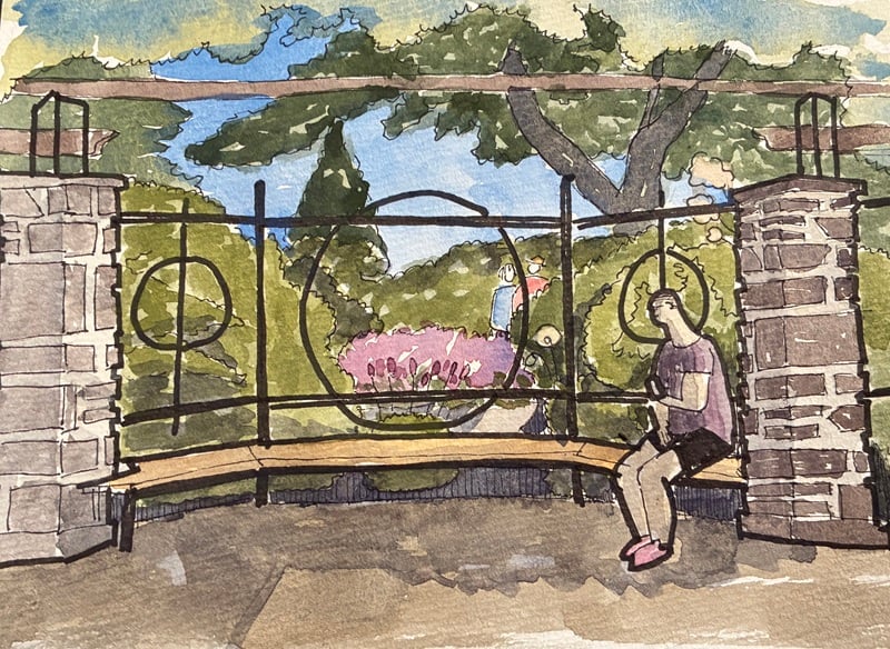 drawing of garden