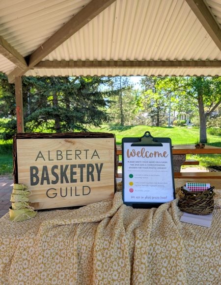 Alberta basketry guild sign outside