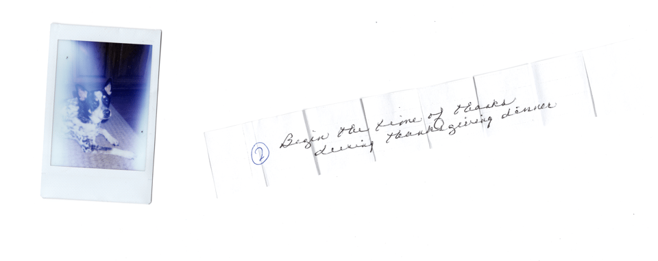 photo of the dog and the slip of paper