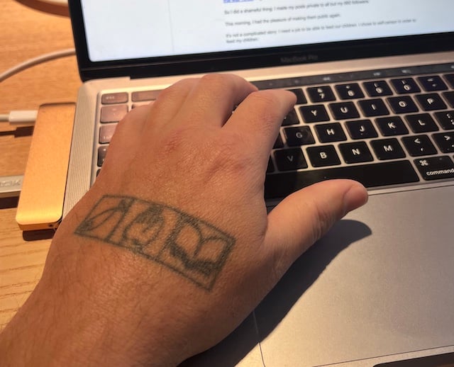 a photo of my hand while writing this newsletter