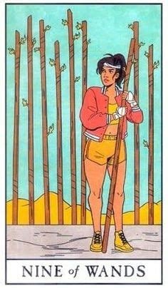 The Nine of Wands from the Modern Witch deck.