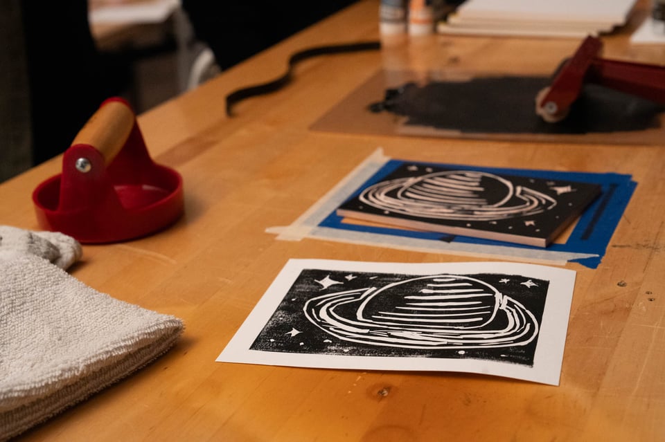 A print of a planet.
