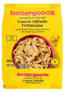 bettergoods Lemon Alfredo Fettuccini front panel label