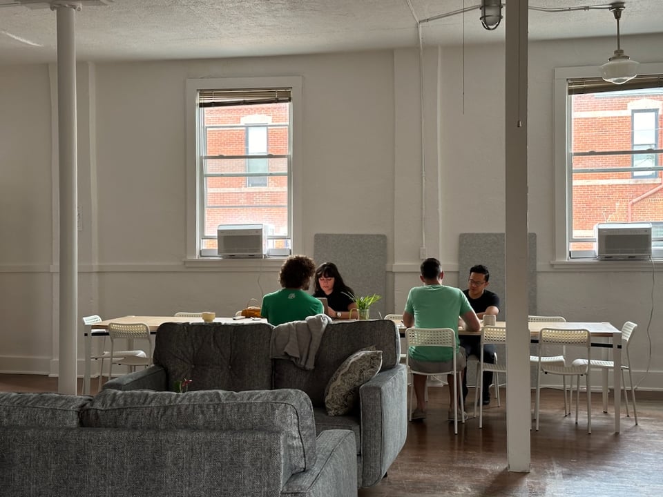 Some great people seated around a table.