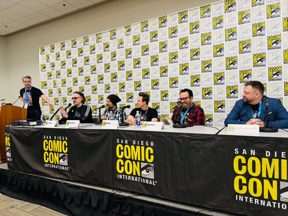 San Diego Comic Con International Panel. Six men.