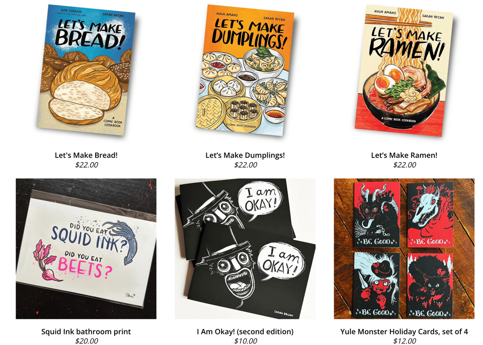 some items for sale in my online shop