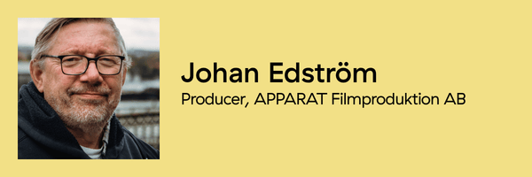 Portrait of Johan Edström, producer at APPARAT Filmproduktion AB, joining the BLON Festival programme.