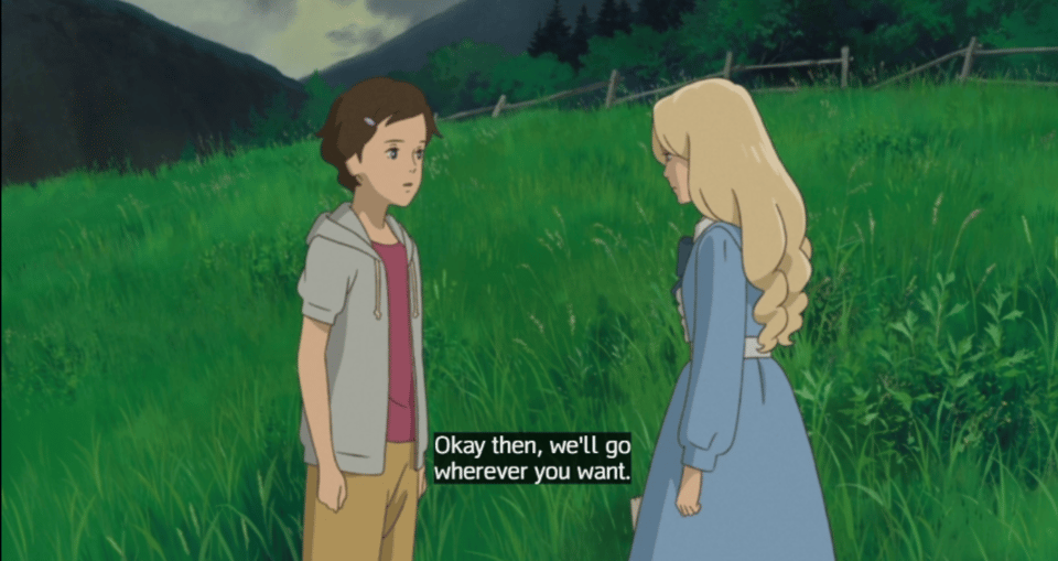 Anna and Marnie stand in a field. Anna is saying,