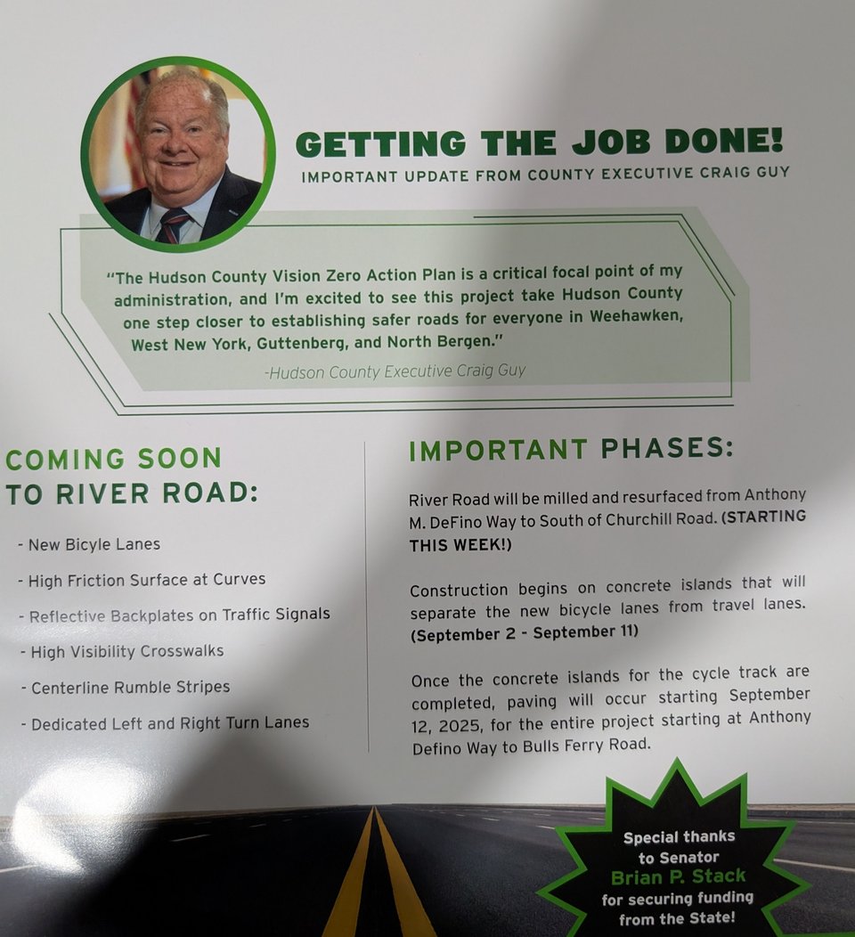 a poster for update on river road improvements