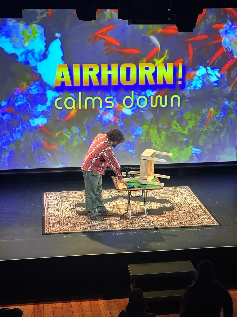 above shot of zach building a chair
