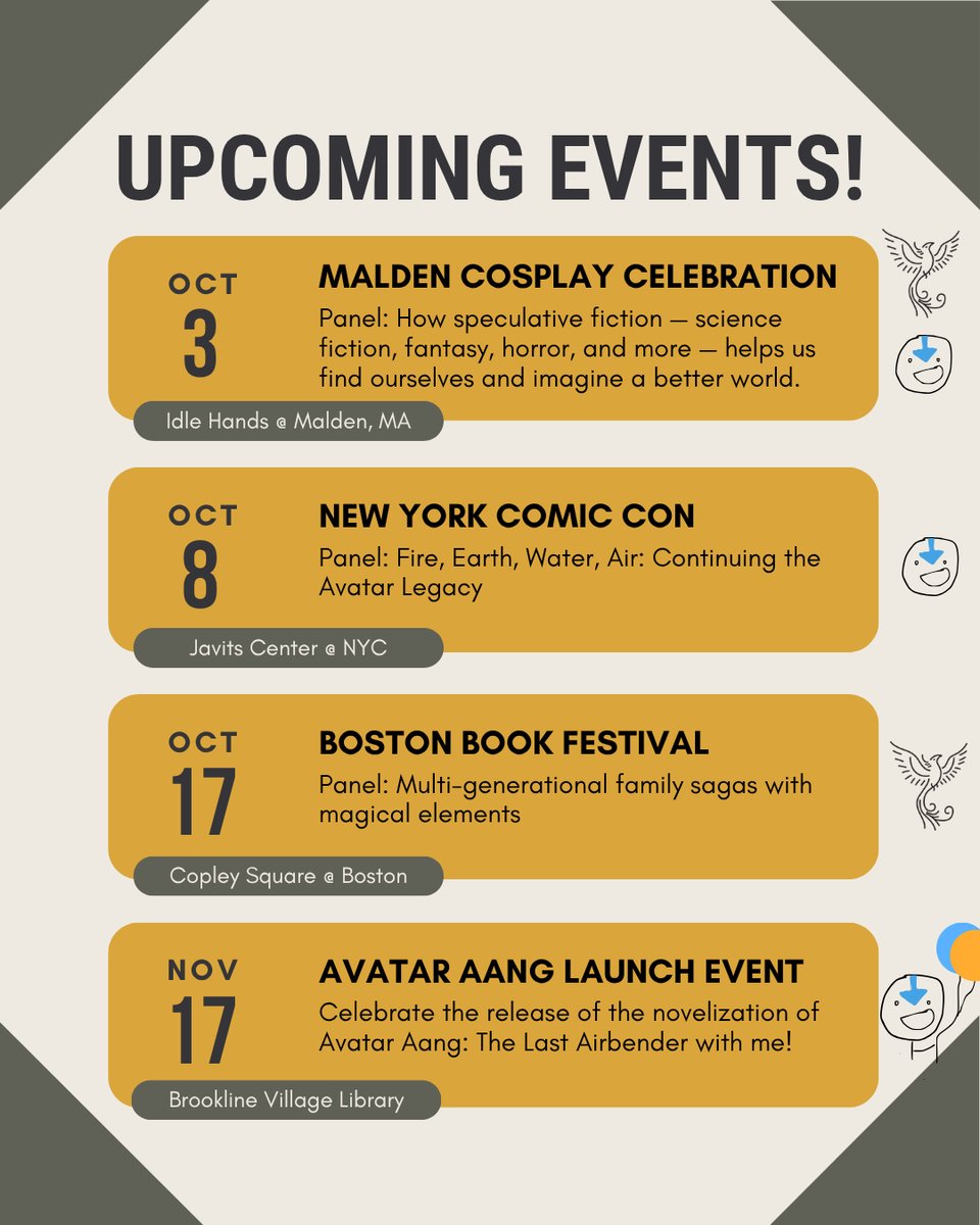 A list of upcoming events